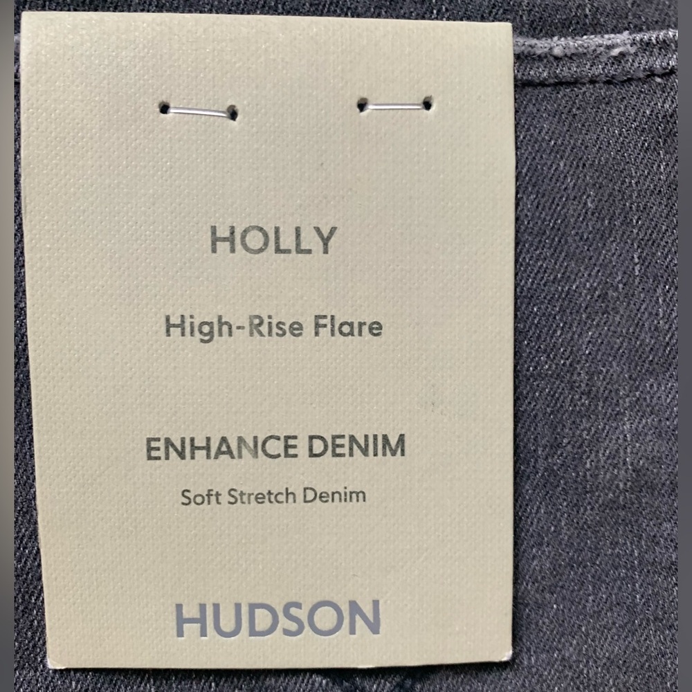 NWT HUDSON HOLLY HI-RISE FLARED WASHED BLACK RAW HEM SOFT STRETCH JEANS SIZE 33 - Picture 14 of 16